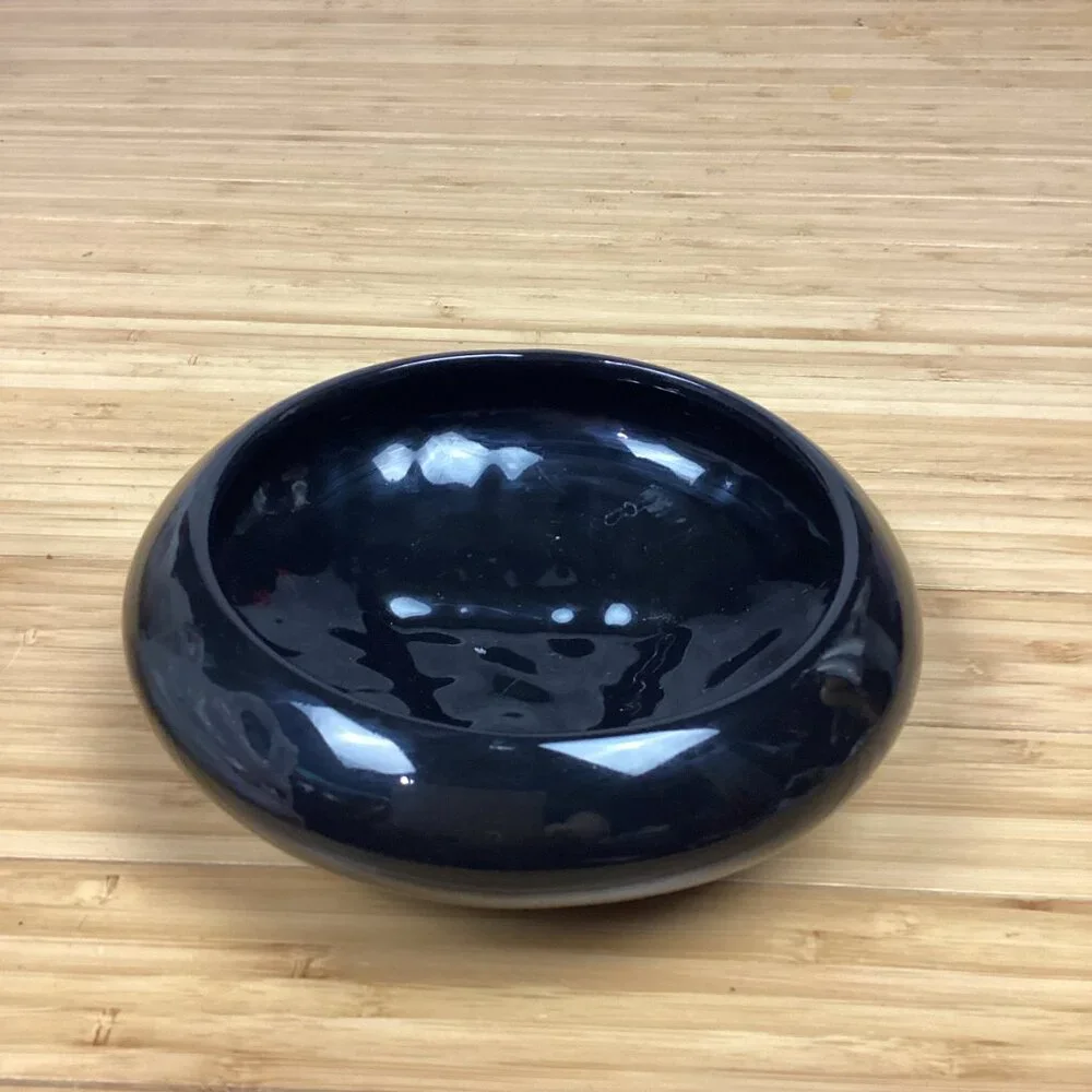 Vintage Hager Black Round Vase Ikebana